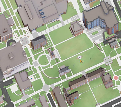 Use our interactive 3D map to locate the University of Tennessee at Chattanooga buildings, parking lots, event venues, 餐厅, points of interest, Chattanooga attractions, campus construction, 安全, sustainability, technology, restrooms, student resources, 和更多的. Each indicator provides a description, an image of the asset, departments housed there (if applicable), address, and building number (if applicable).